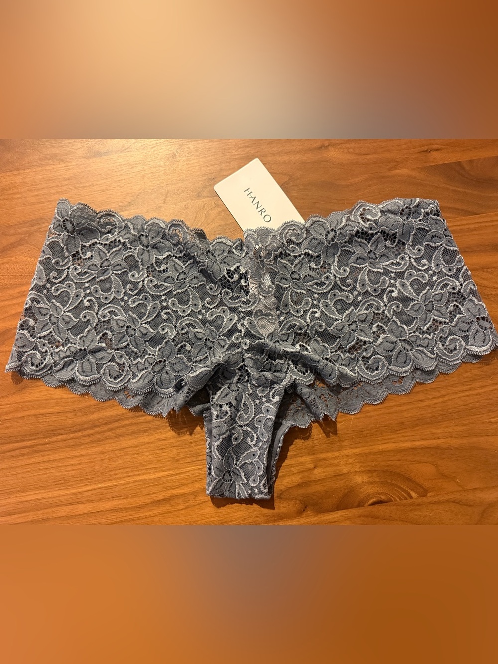 Hanro Gray Lace Hipster Panty